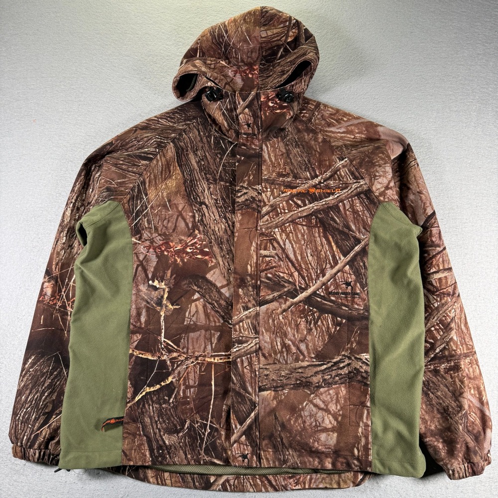 Arctic Shield Men Camo Realtree Hunting Jacket L/G Hooded‎ Water Resistant